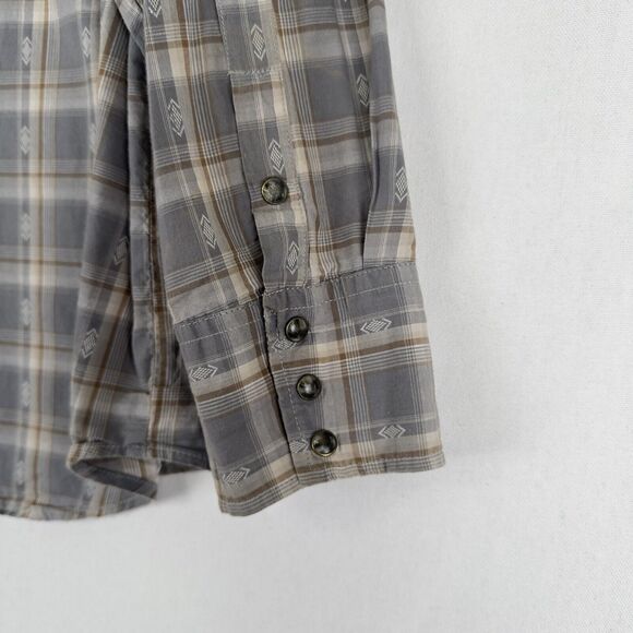 Roper Shirt Mens 2XL Gray‎ Collar Western Pearl Snap Thick Stitch Graphic Cowboy - Picture 12 of 16